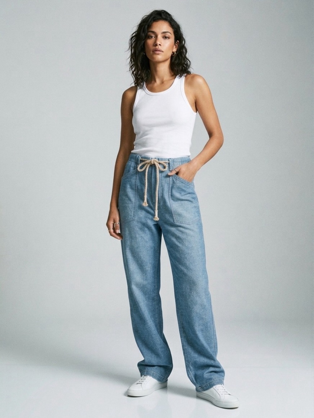 Dr. Collectors Drawstring Denim Pants -M- Made in USA- MSRP $320